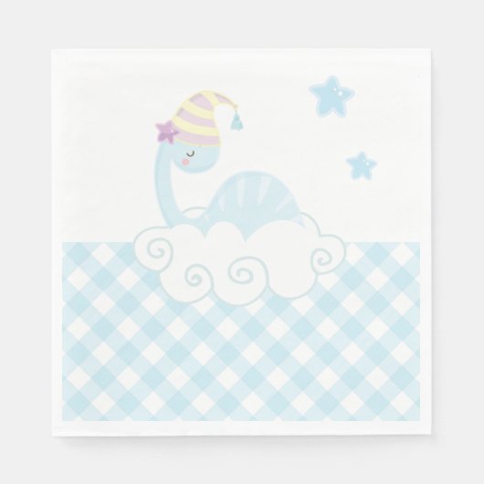 Boy Dinosaurier Schlafen Serviette (Vorderseite)