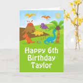 Boy Dinosaurs Happy Birthday Card Karte (Gelbe Blume)