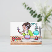 Boy Doing Science Experiment Postkarte (Stehend Vorderseite)