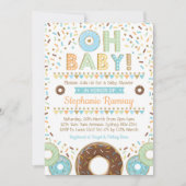 Boy Donut Baby Dusche Sprinkle Einladung Doughnut (Vorderseite)