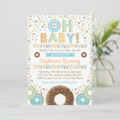 Boy Donut Baby Dusche Sprinkle Einladung Doughnut (Stehend Vorderseite)