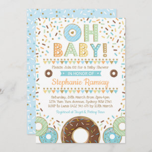Boy Donut Baby Dusche Sprinkle Einladung Doughnut