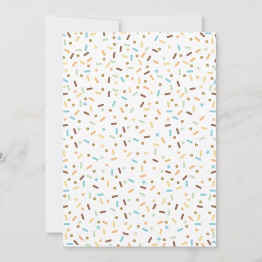 Boy Doughnut Einladung Donut Geburtstag Sprinkles (Rückseite)