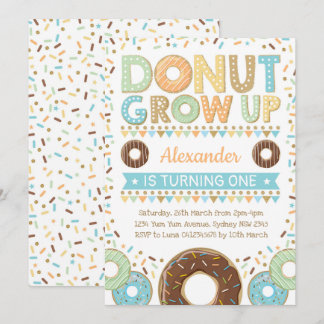 Boy Doughnut Einladung Donut Geburtstag Sprinkles