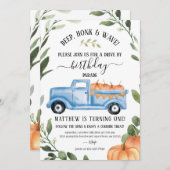 Boy Drive by Pumpkin Geburtstagseinladung Einladung (Vorne/Hinten)