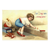 Boy Drum Bugle Fireworks Firecracker Fotodruck (Vorne)