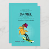 Boy-Einladung für Langboard Einladung (Vorne/Hinten)