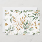 Boy elegante, einfache grüne goldene Babydusche Einladung (Rückseite)