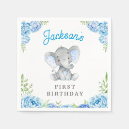 Boy Elephant 1. 2. Geburtstag Party Little Peanut Serviette