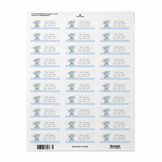 Boy Elephant Address Labels (Vorne)