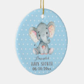 Boy Elephant Baby Dusche Blau und Grau Keramik Ornament (Rechts)