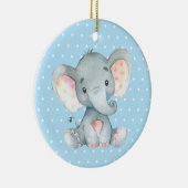 Boy Elephant Baby Dusche Blue Keramik Ornament (Rechts)