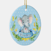 Boy Elephant Baby Dusche Blue Keramik Ornament (Rechts)