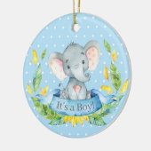Boy Elephant Baby Dusche Blue Keramik Ornament (Links)