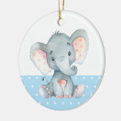 Boy Elephant Baby Dusche Blue Keramik Ornament (Links)