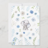 Boy Elephant Baby Dusche Einladung (Rückseite)