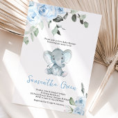 Boy Elephant Baby Dusche Einladung