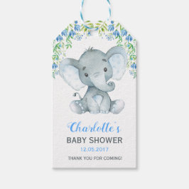 Boy Elephant Baby Dusche Floral Gevor Geschenkmark Geschenkanhänger