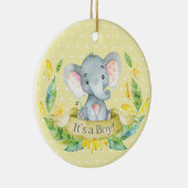 Boy Elephant Baby Dusche gelb Keramik Ornament (Rechts)