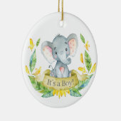 Boy Elephant Baby Dusche gelb Keramik Ornament (Rechts)