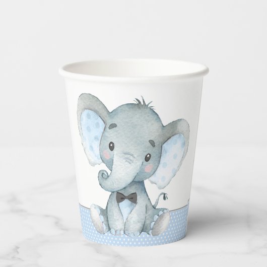 Boy Elephant Baby Duschpapierkästen Pappbecher (Rückseite)