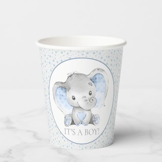 Boy Elephant Baby Duschpapierkästen Pappbecher (Rückseite)