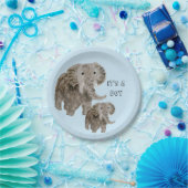 Boy Elephant Baby Duschtier Pappteller (Party)