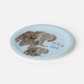 Boy Elephant Baby Duschtier Pappteller (Schrägansicht)