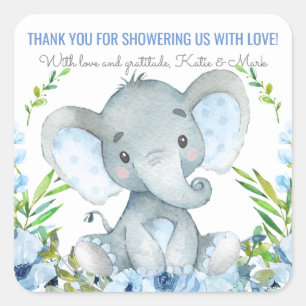 Boy Elephant Baby Shower bevorzugt Sticker