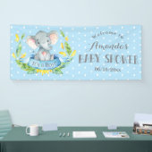 Boy Elephant Baby Shower Blau und Grau Banner (Messe)