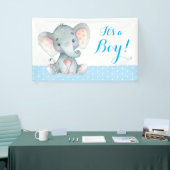 Boy Elephant Baby Shower Blue Banner (Messeveranstaltung)