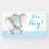 Boy Elephant Baby Shower Blue Banner (Horizontal)