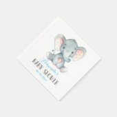 Boy Elephant Baby Shower Blue Napkins Serviette (Ecke)