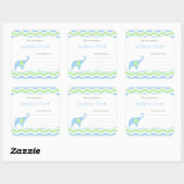Boy Elephant Baby Shower Buchzeichen Aufkleber (Blatt)