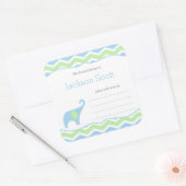 Boy Elephant Baby Shower Buchzeichen Aufkleber (Umschlag)