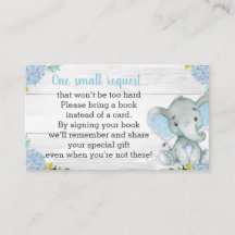 Boy Elephant Baby Shower Buy Request Card