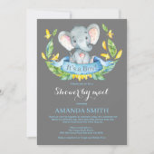 Boy Elephant Baby Shower by Mail Einladung (Vorderseite)