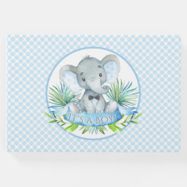 Boy Elephant Baby Shower Guest Book Gästebuch