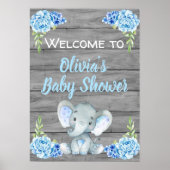 Boy Elephant Baby Shower Poster (Vorne)