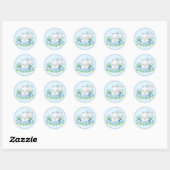 Boy Elephant Baby Shower Stickers (Blatt)