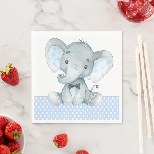 Boy Elephant Baby Showpapier Napkins Serviette (Beispiel)