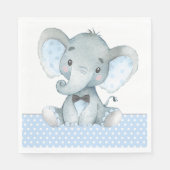 Boy Elephant Baby Showpapier Napkins Serviette (Vorderseite)