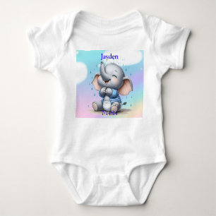 Boy Elephant Baby Strampler