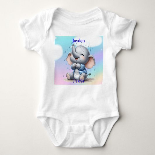 Boy Elephant Baby Strampler (Vorderseite)