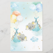 Boy Elephant Balloons wünscht sich Babydusche (Rückseite)