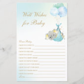 Boy Elephant Balloons wünscht sich Babydusche (Vorderseite)