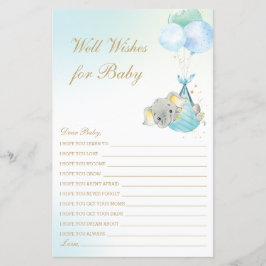 Boy Elephant Balloons wünscht sich Babydusche