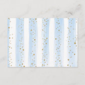 Boy Elephant Blue Gold Moon Stars Diaper Raffle Begleitkarte (Rückseite)