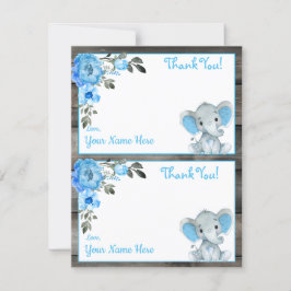 Boy Elephant Blue Two Per Page Danke Cards Einladung