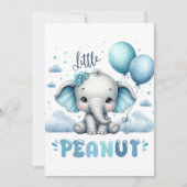 Boy Elephant Cute Peanut Einladung (Vorderseite)